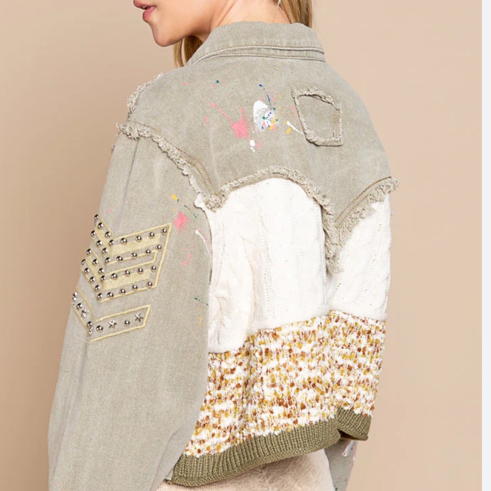 Pol Oversized Splatter Twill Jacket - image 2